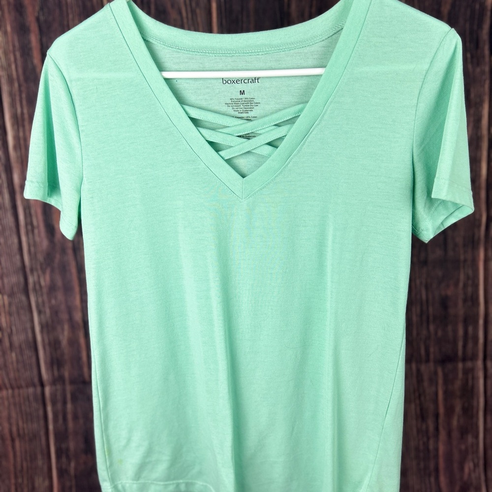 Boxercraft Green Tie Front Short Sleeve Tee